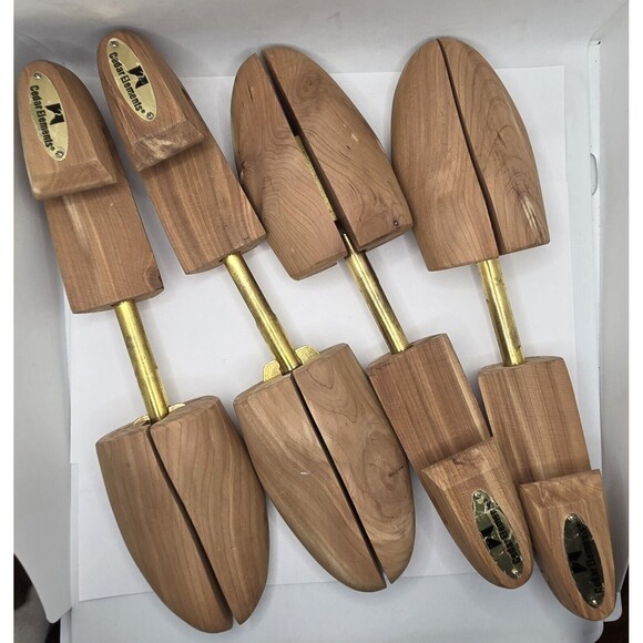 2 Pair Cedar Elements Solid Pine Shoe Trees M - Picture 7 of 7